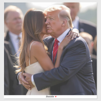 Sticker Donald Trump embrasse Melania Trump