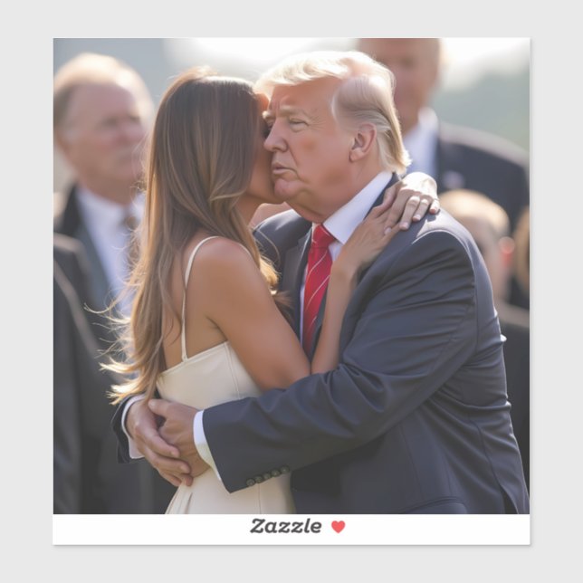 Sticker Donald Trump embrasse Melania Trump (Feuille)