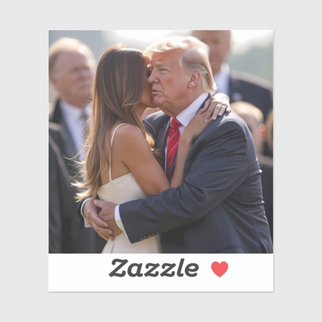 Sticker Donald Trump embrasse Melania Trump (Feuille)