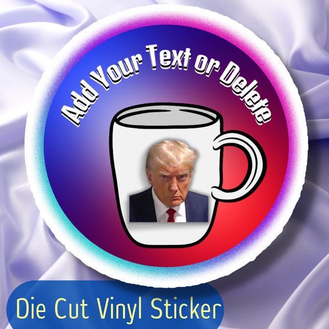 Sticker Donald Trump Mugshot Texte Personnalisé Politique  (Créateur téléchargé)