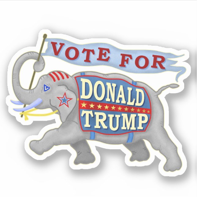 Sticker Donald Trump Président 2024 Eléphant républicain (Devant)