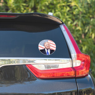Sticker Donald Trump sur le drapeau américain