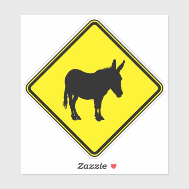 Sticker Donkey Silhouette Donkey Clipart Animal Art Warnin (Feuille)