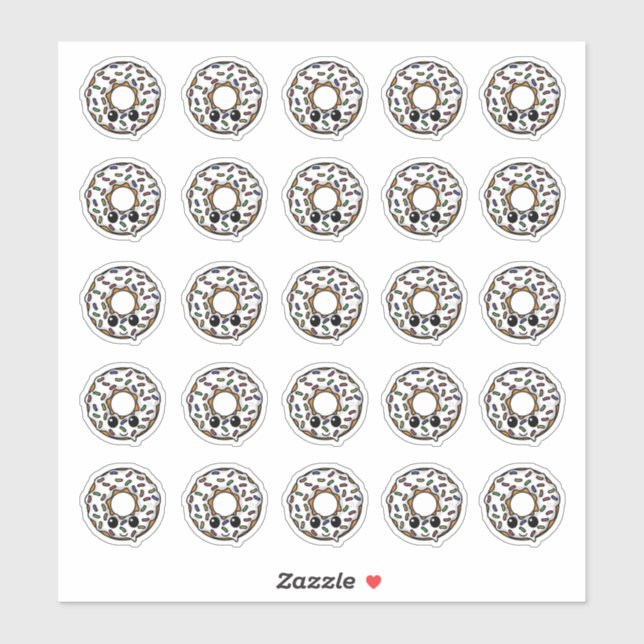Sticker Donut avec givrage et arrosage (Feuille)
