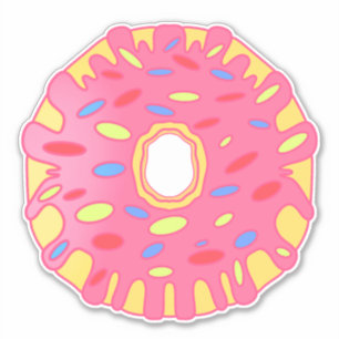 Sticker Donut glacé rose