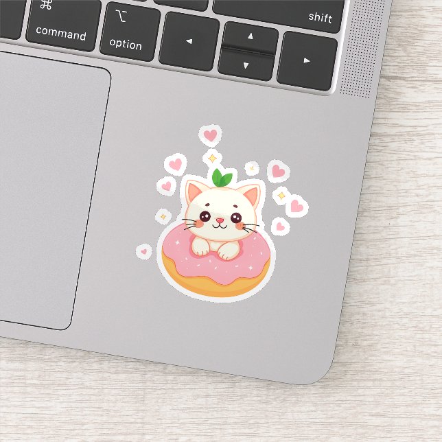 Sticker Donut Kitty Heureux (Détail)
