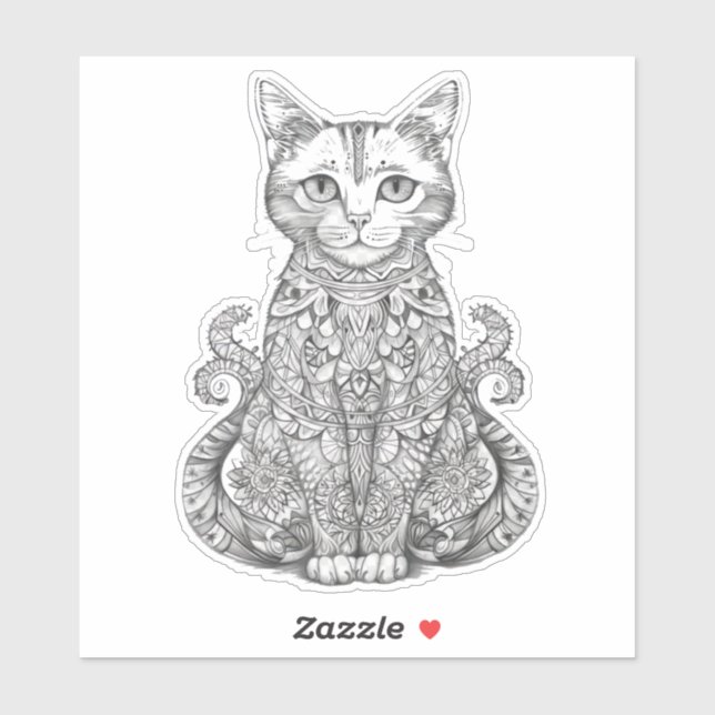 Sticker Doodart chat mignon (Feuille)