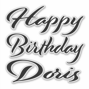Sticker Doris Name Prénom Anniversaire de la Broderie noir
