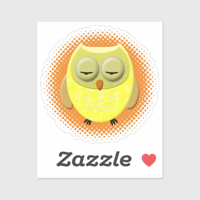 Sticker Dormir Dessin de Chouette Bébé (Feuille)