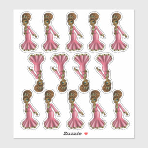 Sticker Douce princesse afro-américaine