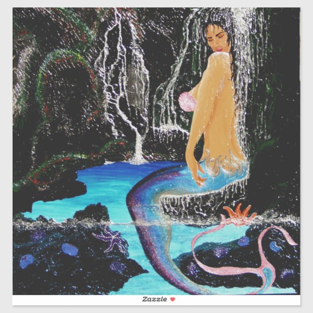 Sticker Douche de grotte de sirène #2 (Feuille)