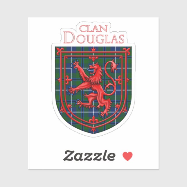 Sticker Douglas Tartan Scottish Plaid Lion Rampant (Feuille)