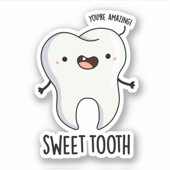Sticker Doux Dent Amusant Jeu Dentaire (Devant)