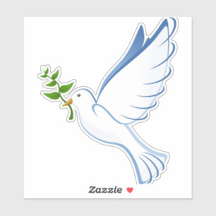 Sticker dove peace flying
