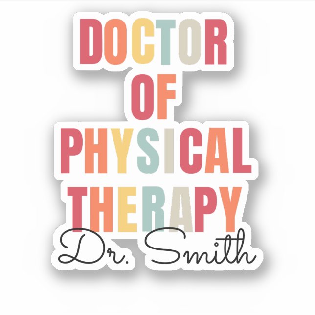 Sticker DPT Doctor of Physical Therapy Vinyl personnalisé (Devant)