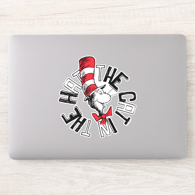 Sticker Dr Seuss | Chat dans l'art rond Casquette (Ordinateur)