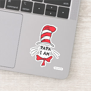 Sticker Dr Seuss   Chat dans le Casquette - Papa Je suis