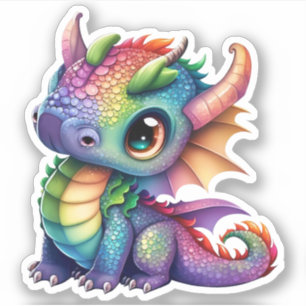 Sticker Dragon arc-en-ciel