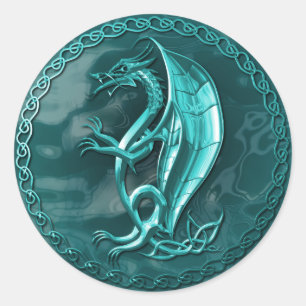 Sticker Dragon Celtique bleu