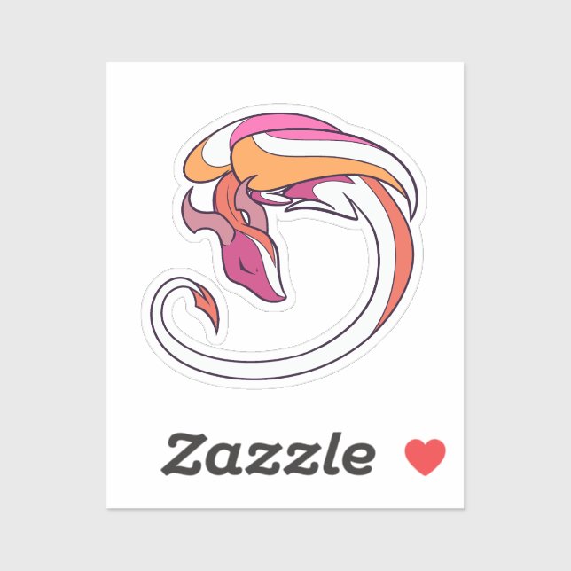 Sticker Dragon de la fierté lesbienne (Feuille)