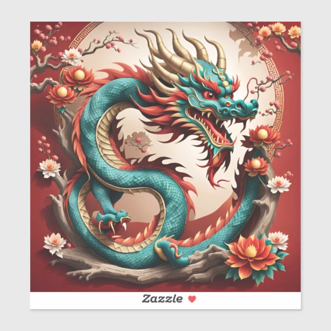 Sticker Dragon de Nouvel An Chinois 2024 VST01 (Feuille)
