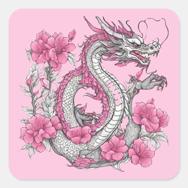 Sticker Dragon Fleur (Devant)