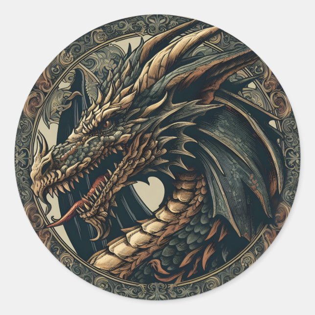 Sticker Dragon Médiéval (Devant)