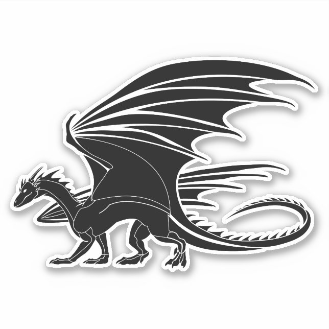 Sticker Dragon noir (Devant)