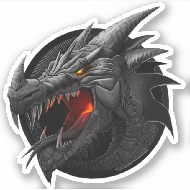Sticker Dragon Noir (Devant)