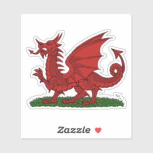 Sticker Dragon rouge du Pays de Galles
