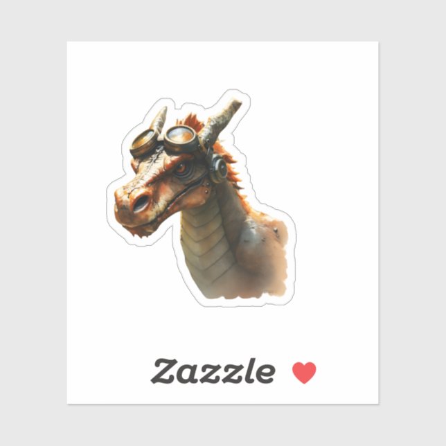 Sticker Dragon Steampunk (Feuille)