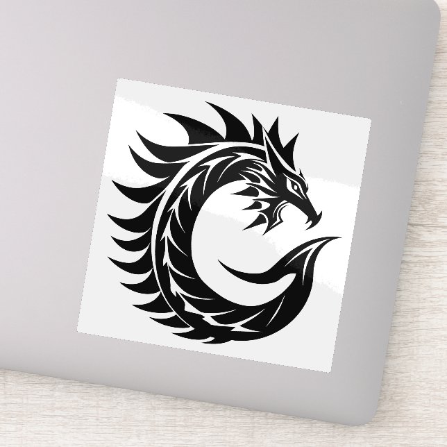 Sticker Dragon Styled Letter C, Dragon Alphabet, Monogram (Détail)