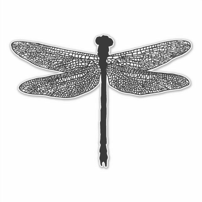 Sticker dragonfly Bug Insect nature faune Silhouette (Devant)