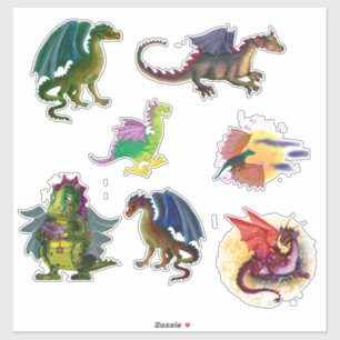 Sticker Dragons de dessin animé