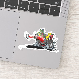 Sticker Dragster de dessin animé