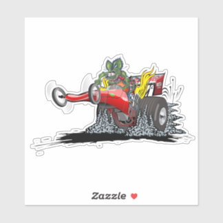 Sticker Dragster de dessin animé