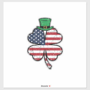 Sticker Drape vintage trèfle St. Patrick
