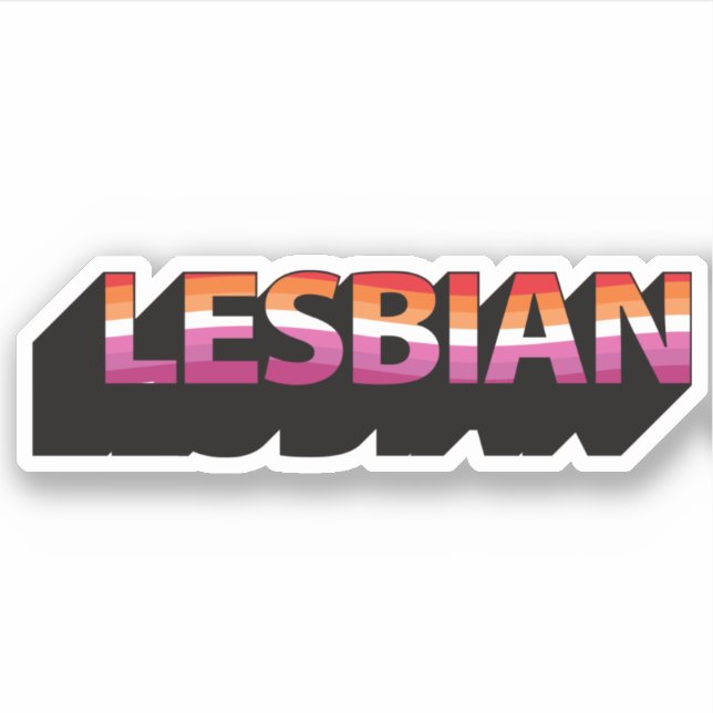 Sticker Drapeau 3D LESBIENNE (Devant)