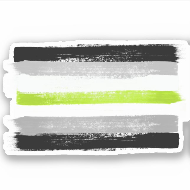 STICKER DRAPEAU AGENDER PRIDE PEINTE (Devant)