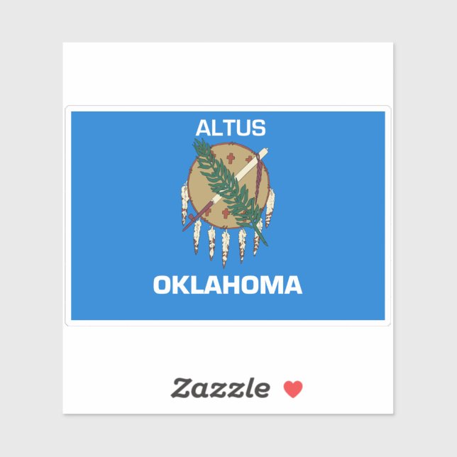 Sticker Drapeau Altus Oklahoma (Feuille)