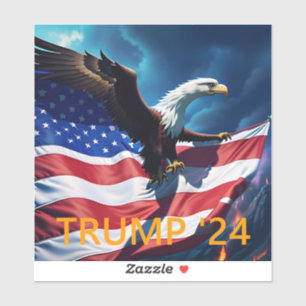 Sticker Drapeau Américain Aigle Américain TRUMP 2024