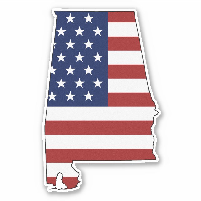 Sticker Drapeau américain de l'Alabama (Devant)