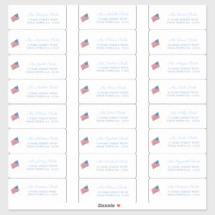 Sticker Drapeau américain entièrement américain Adresse de