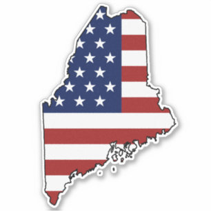 Sticker Drapeau américain Maine