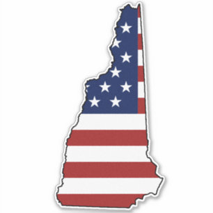 Sticker Drapeau américain New Hampshire
