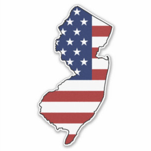 Sticker Drapeau américain New Jersey