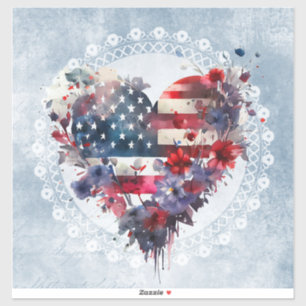 Sticker Drapeau américain patriotique fête de l'indépendan