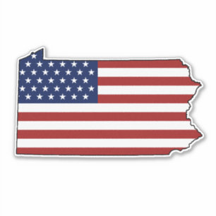 Sticker Drapeau américain Pennsylvanie