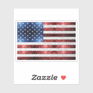 Sticker drapeau américain rouge blanc brillant parties sci
