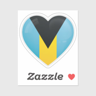 Sticker Drapeau amoureux des Bahamas